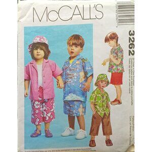 Vintage McCalls 3262 Toddlers Shirt Pants Shorts & Hat Pattern 2001
